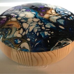 Hand Crafted Blue and Purple Abstract Art